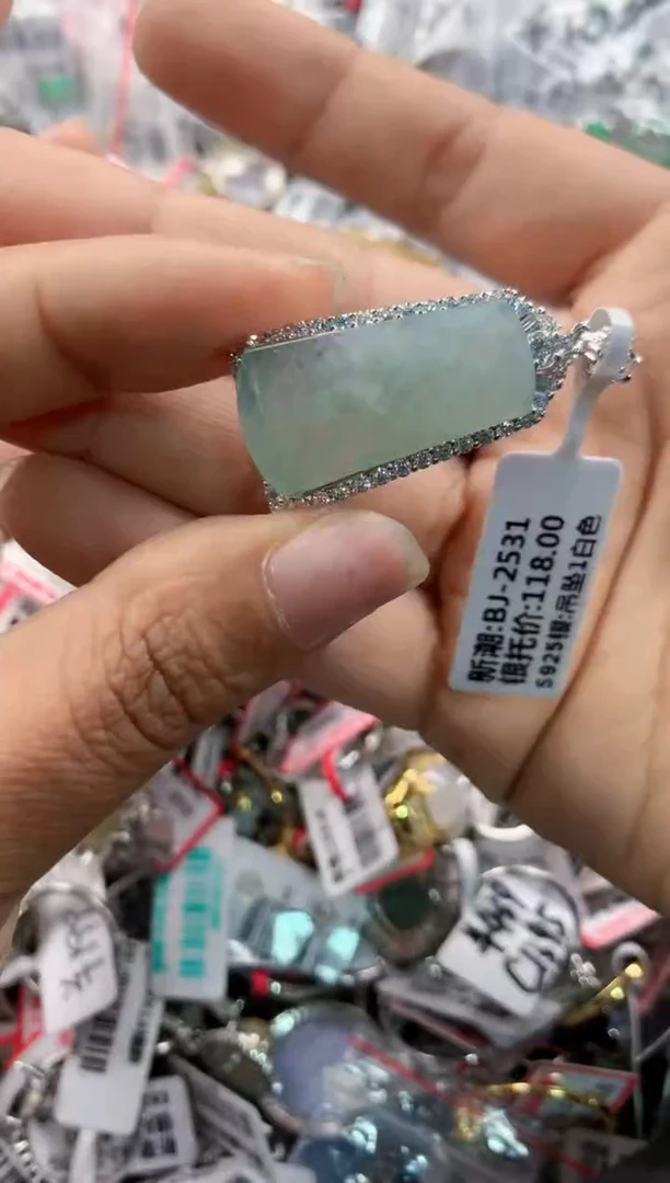 银S925镶嵌戒指翡翠999   6