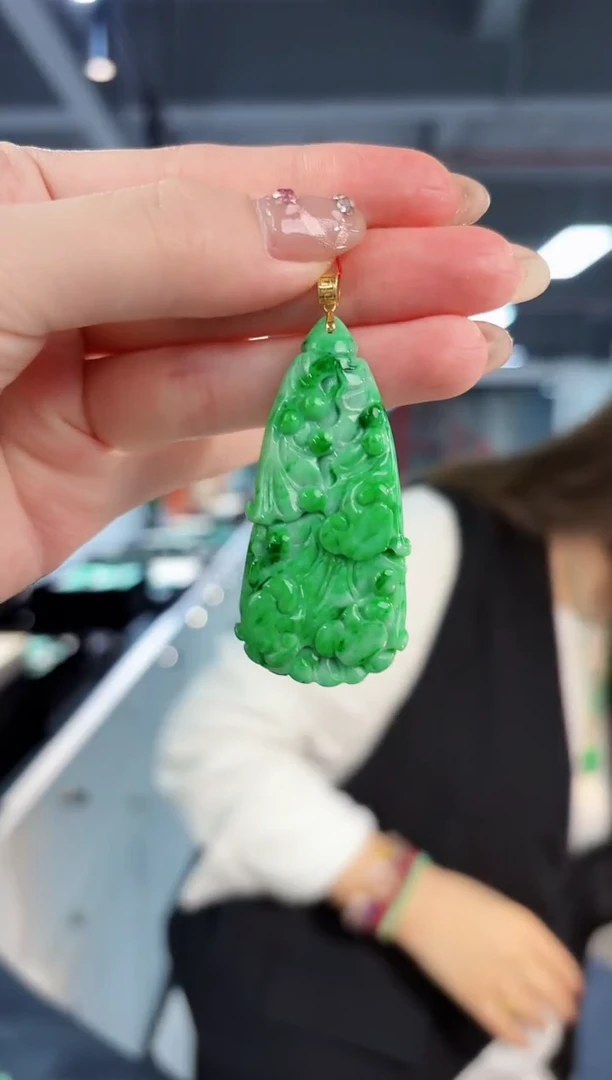 【闪购商品】翡翠颈饰18K金镶嵌缅料A货/支持复检/一件