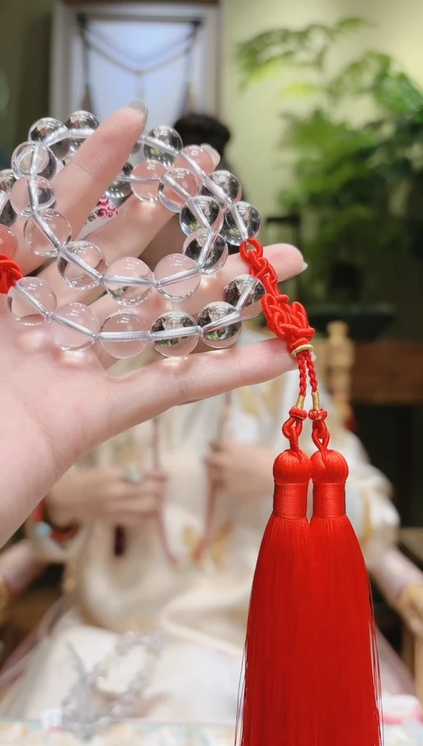 【闪购商品】水晶车挂未镶嵌红流苏白水晶挂件