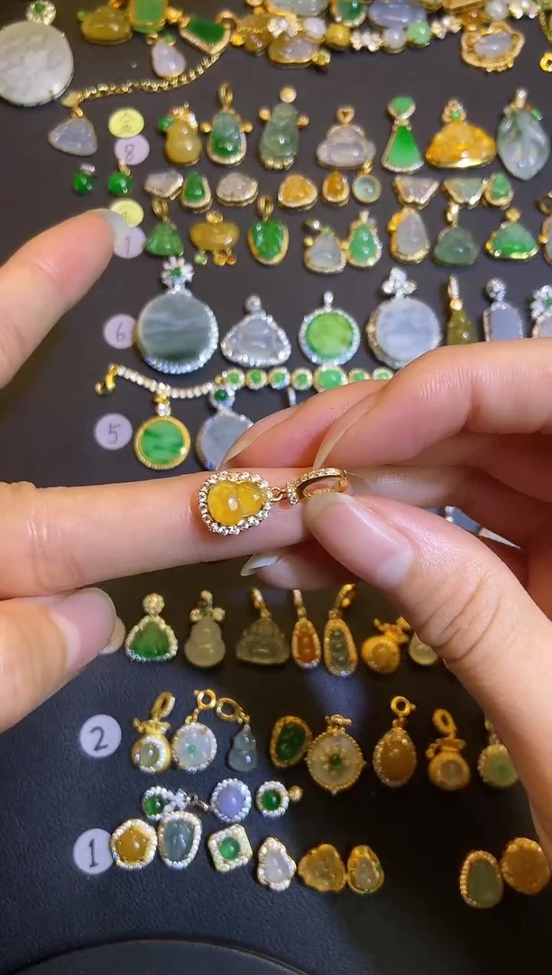 吊坠(不含链)银S925镶嵌翡翠1