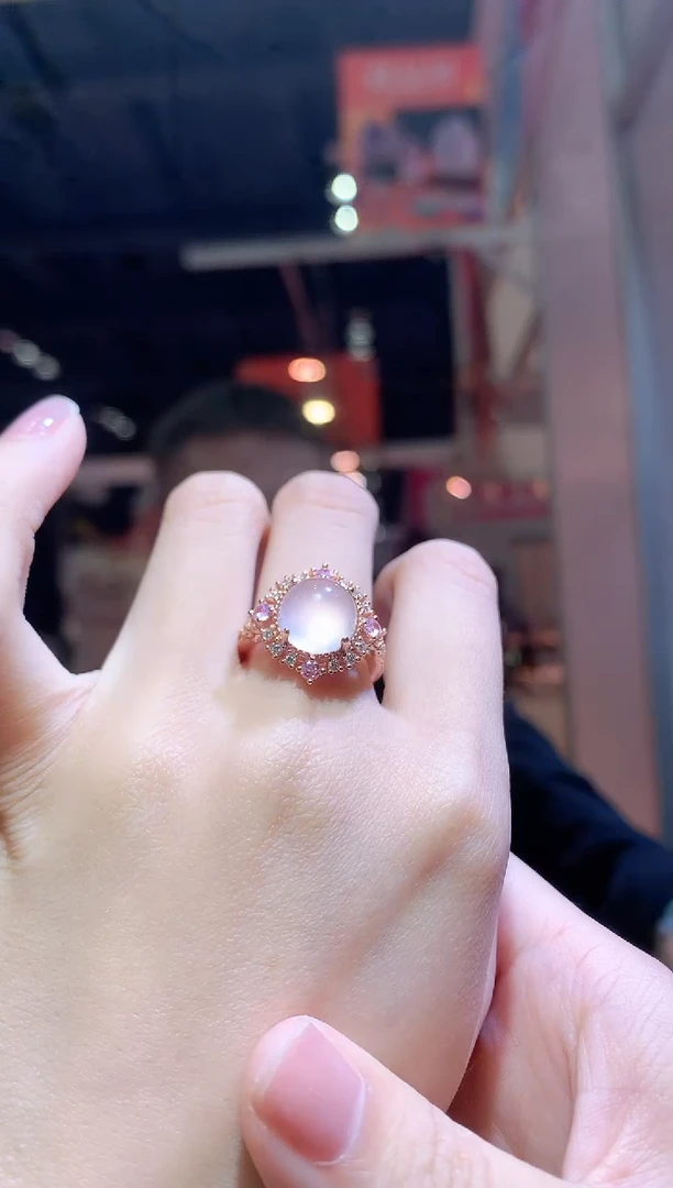 水晶戒指银S925镶嵌戒指