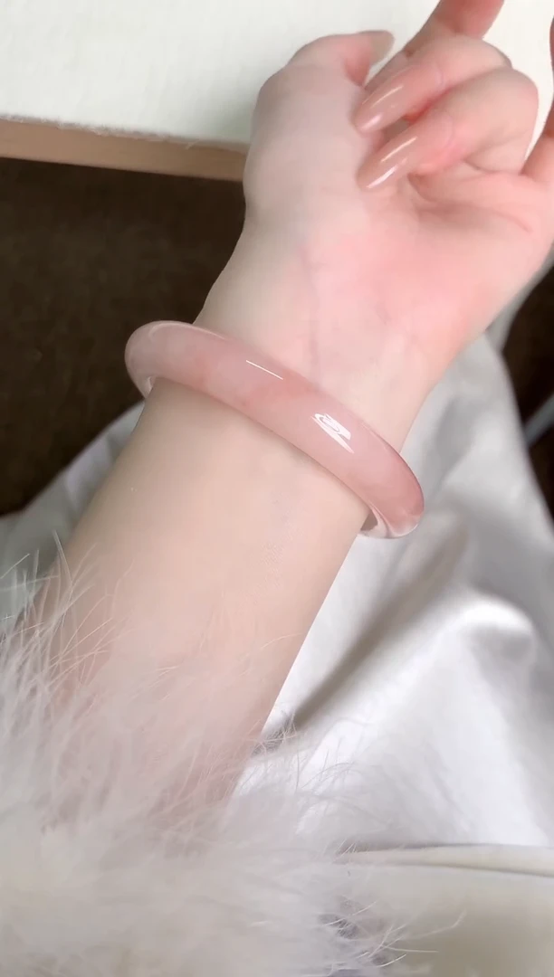 未镶嵌手镯石英质玉桃花酿160-圈口59.4-238