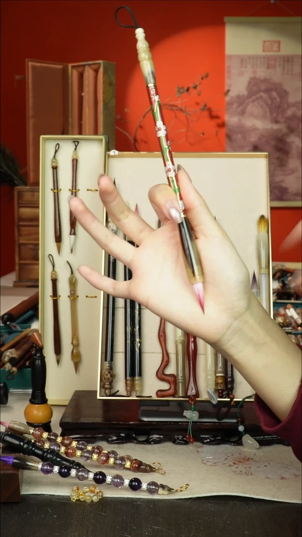 129号闪孤品高货毛笔链接 清水试笔 蘸墨不退