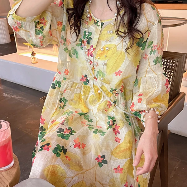 春夏款娃娃裙韩系连衣裙女装连衣裙显瘦气质碎花小个子