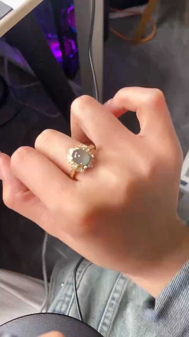 【闪购商品】翡翠戒指银S925镶嵌34534543