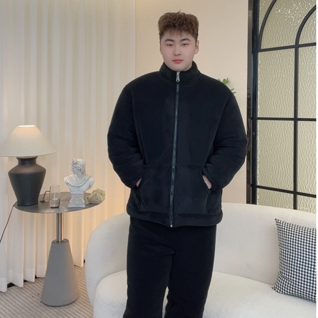 24-冬季三层复核加厚加绒海豚绒保暖百搭家居服睡衣男款