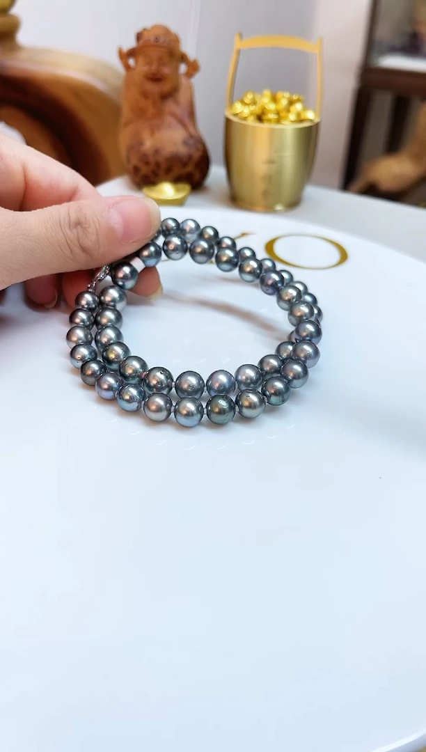 银S925镶嵌颈饰海水珍珠8-10mm