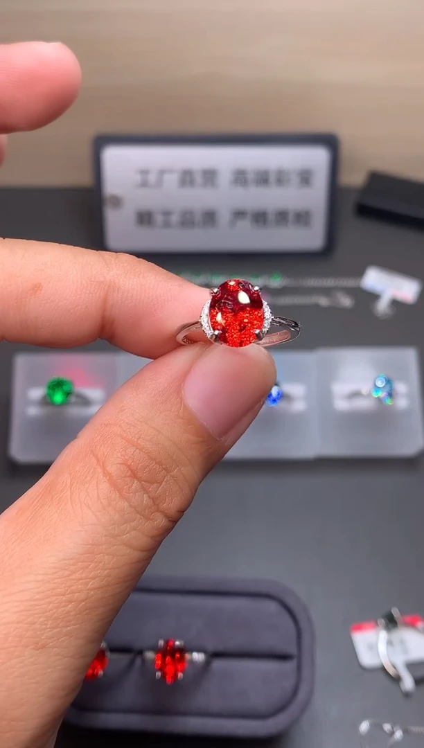银S925镶嵌戒指碧玺11