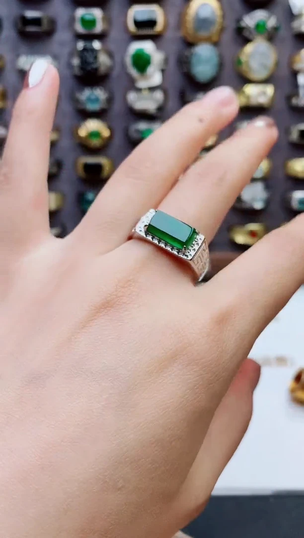 未镶嵌戒指翡翠天然翡翠男戒