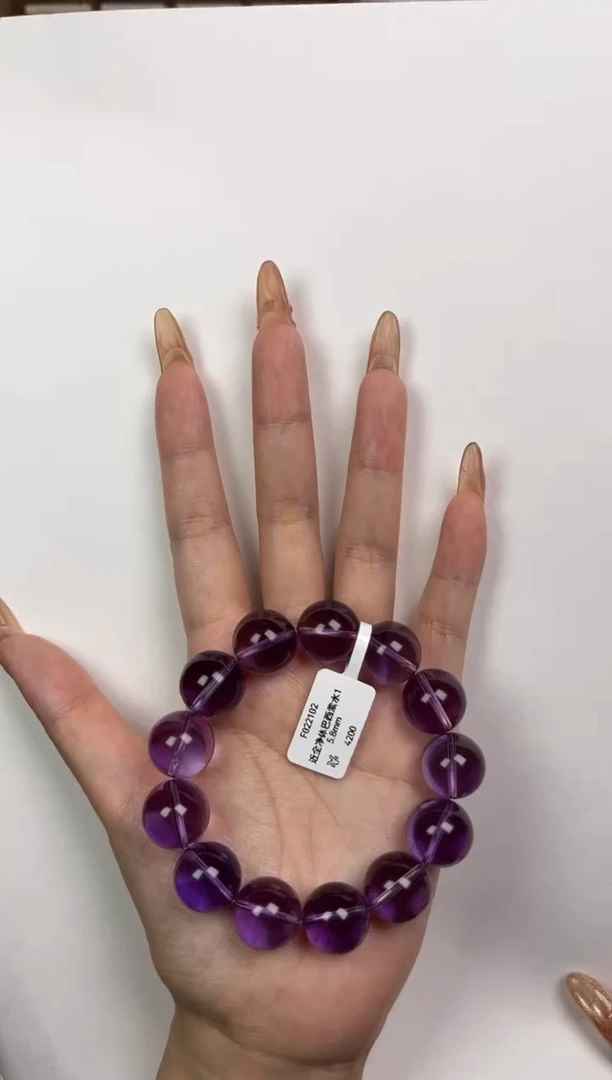 【闪购商品】水晶手链未镶嵌巴西紫水15.8mm