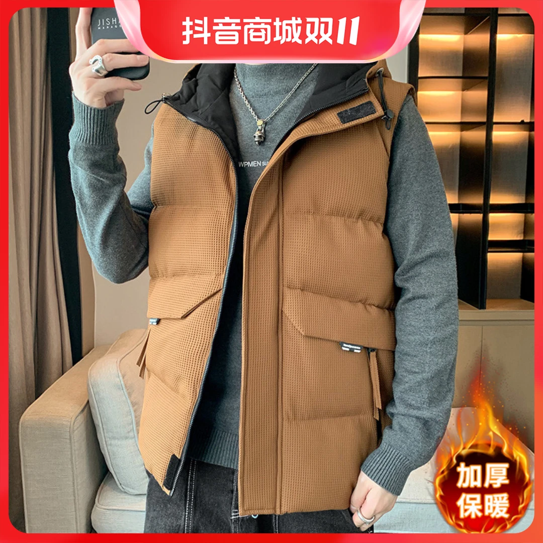 HE棉马甲男士保暖背心春秋冬季新款加厚外穿坎肩休闲男装马夹