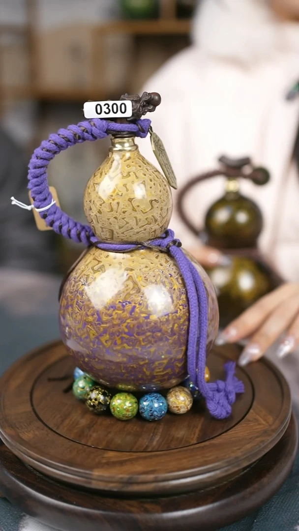 【闪购商品】300精品大漆酒葫芦送漏斗网兜底座