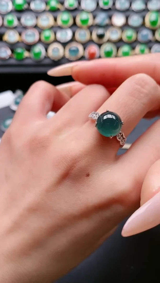 【闪购商品】翡翠戒指银S925镶嵌11111