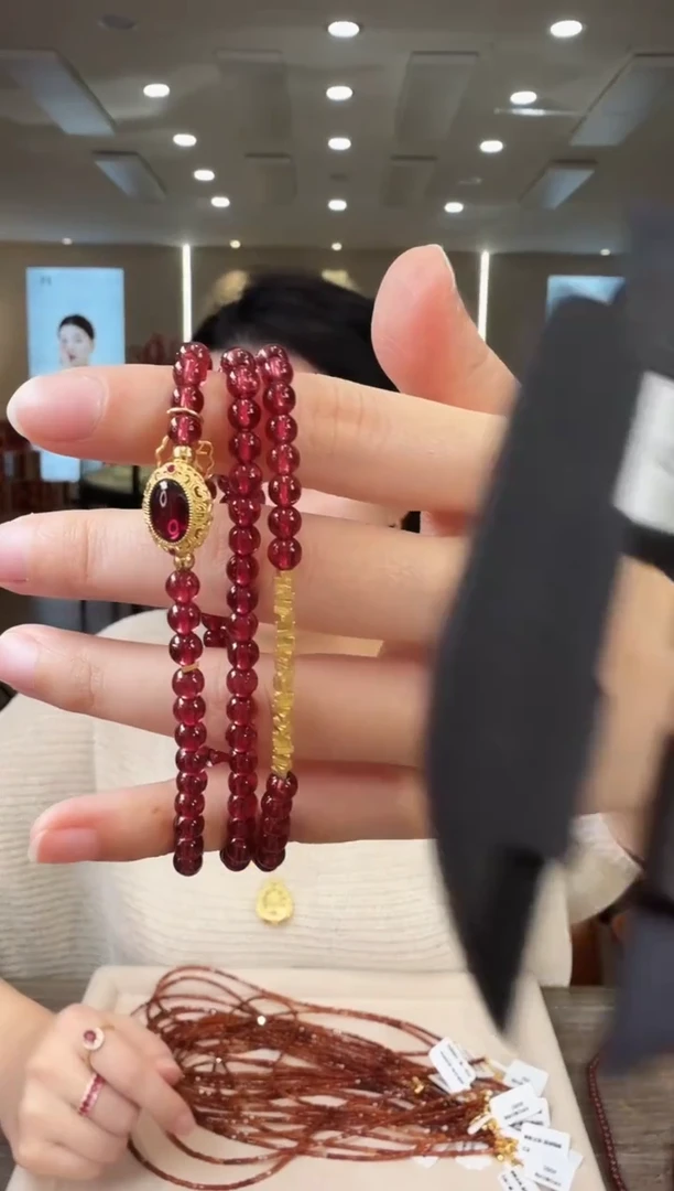 银S925镶嵌手链石榴石03