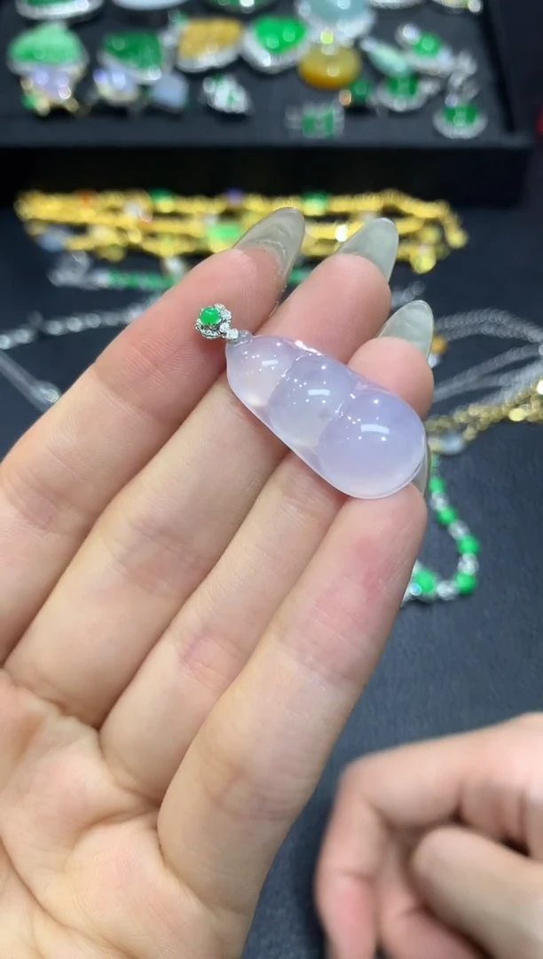 翡翠18K金镶嵌吊坠(不含链)23吊坠不含链买断