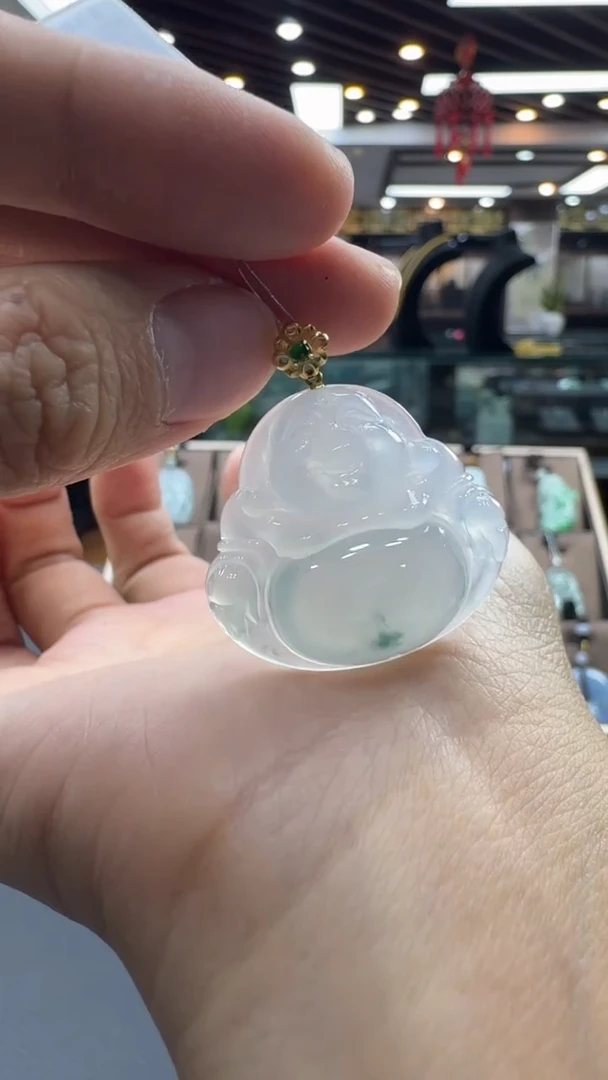 颈饰18K金镶嵌翡翠晨*佛公