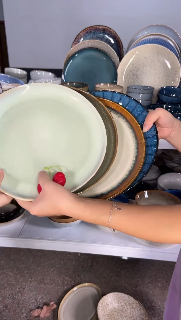 陶瓷外贸尾货瑕疵满20包邮X4大盘