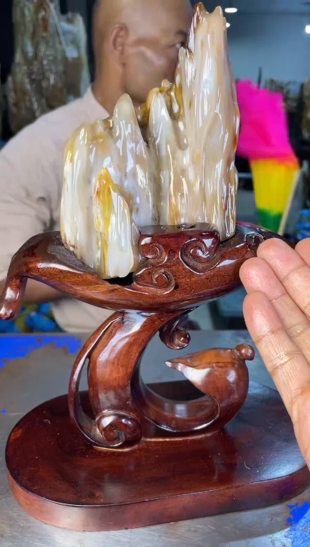 未镶嵌摆件硅化玉16