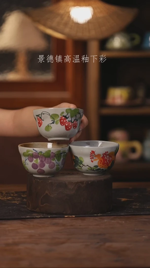 陶瓷景德镇高温釉下手绘陶瓷