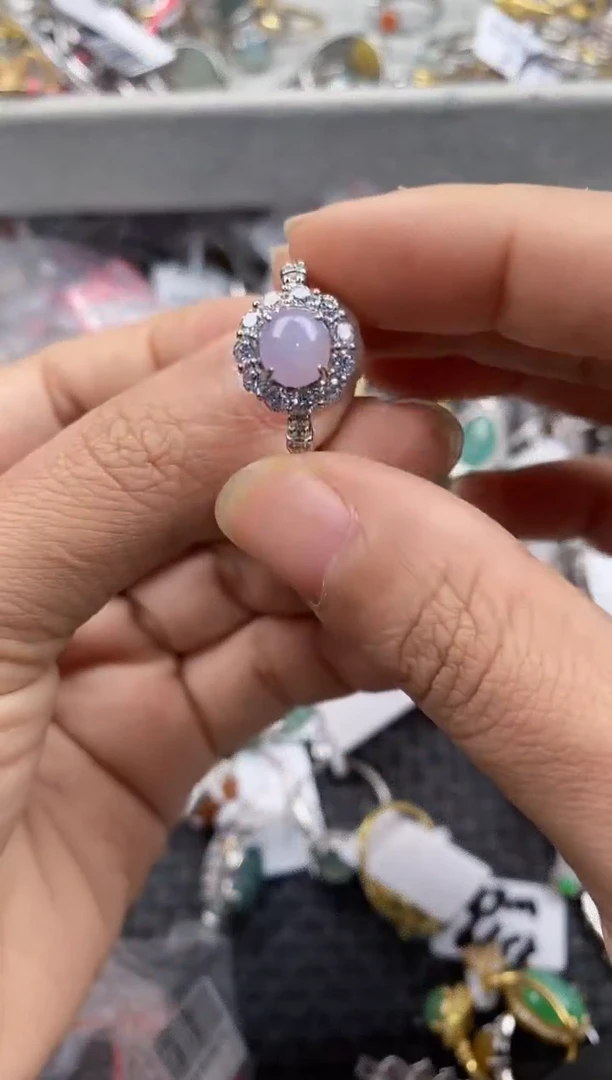 银S925镶嵌戒指翡翠222----2