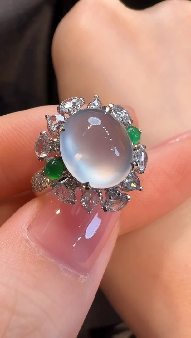 18K金镶嵌戒指翡翠L6戒指