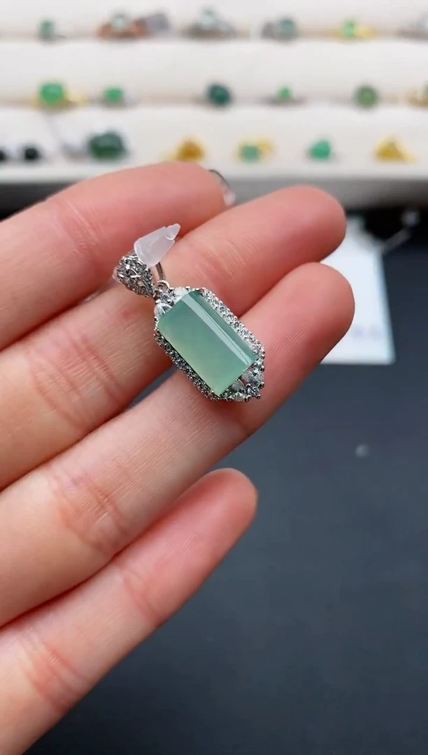 银S925镶嵌戒指翡翠55555555+6