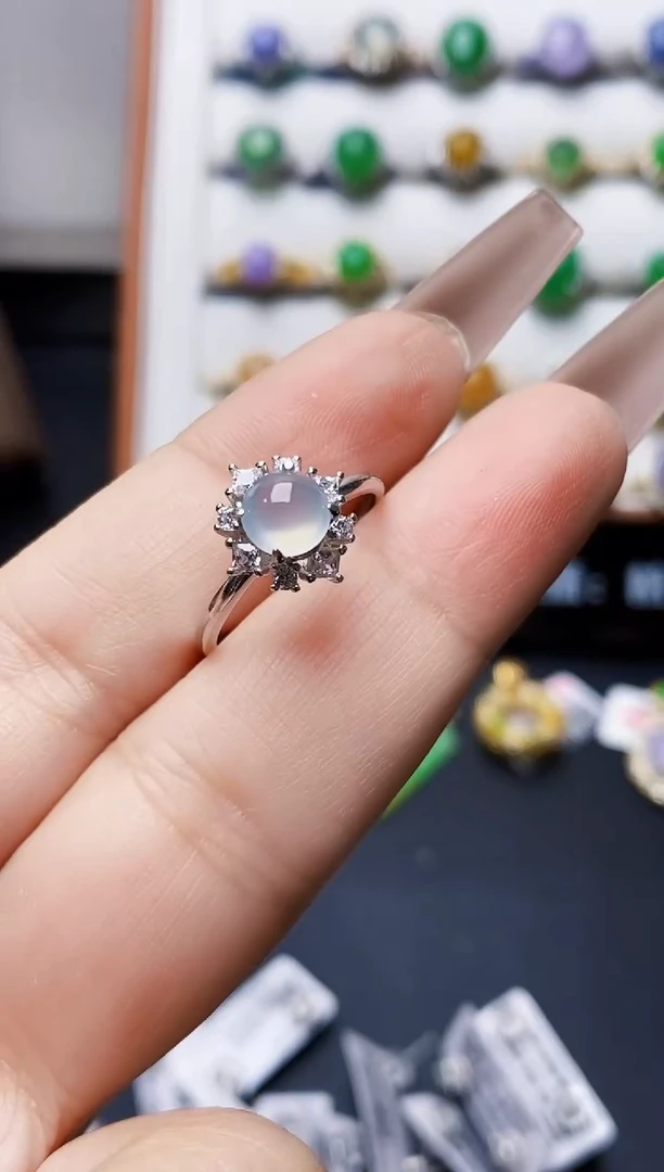 银S925镶嵌戒指翡翠0523