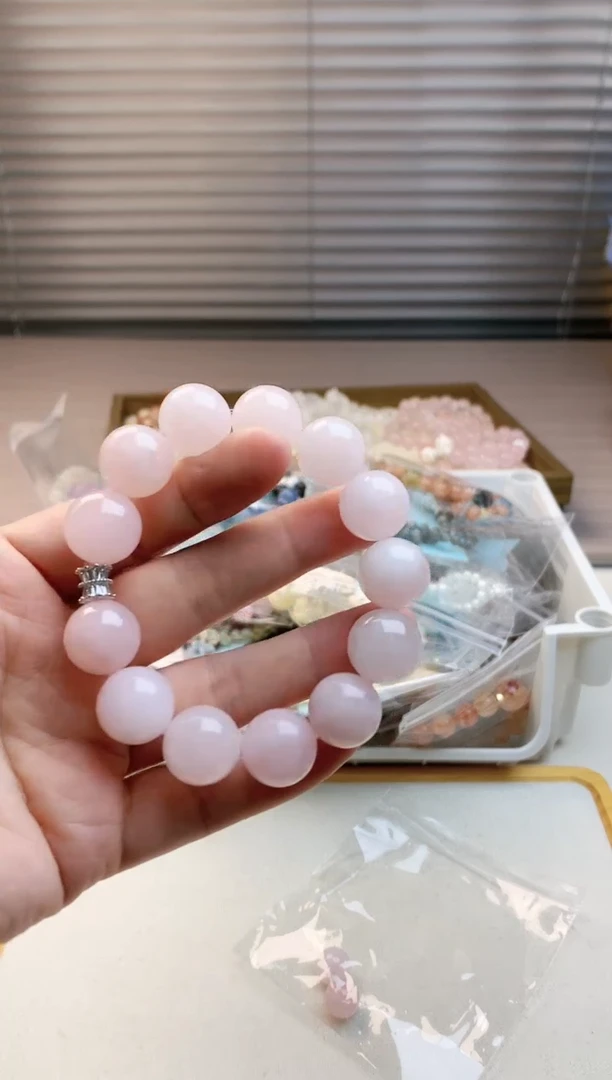【闪购商品】水晶珠宝半成品未镶嵌西柚粉单圈