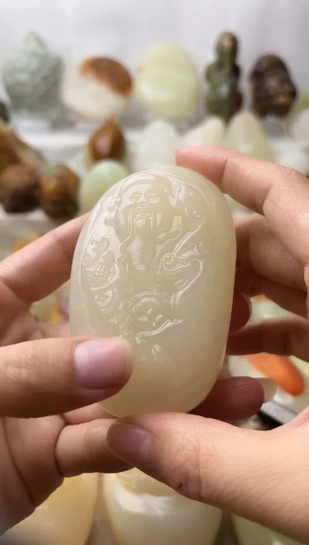 石材古青石棉纹正常不退换财神