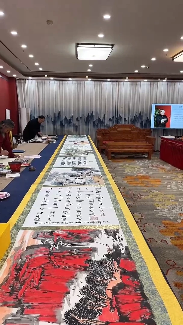 书法合作十米乘1一米长卷