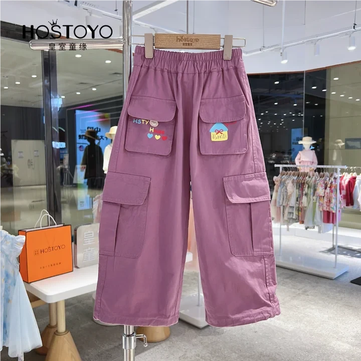 皇室童缘童裤专家2025秋季女童新款百搭宽松工装裤17730381006