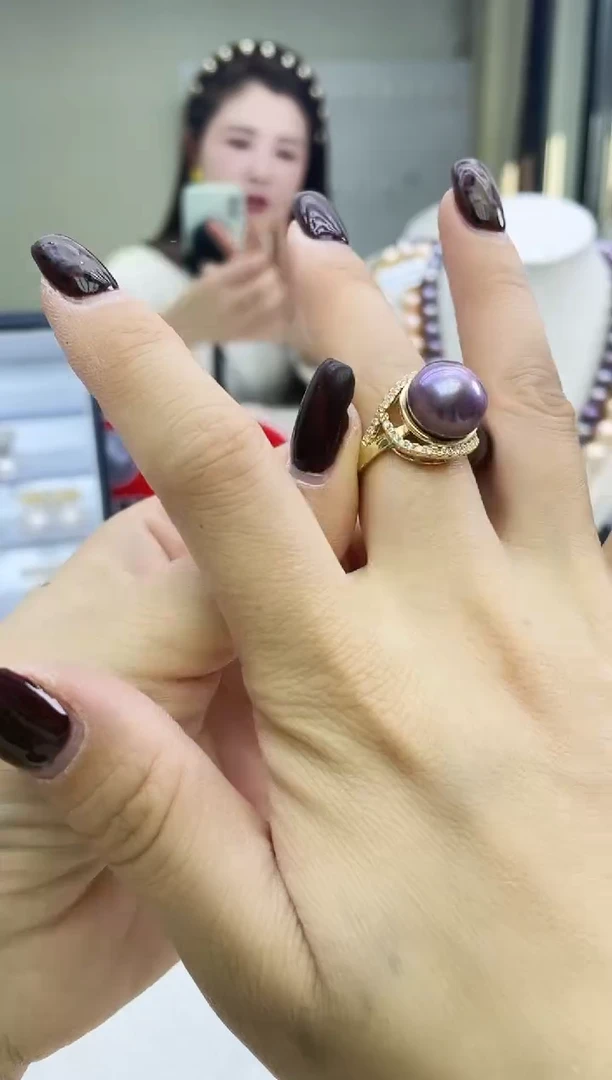 未镶嵌戒指淡水珍珠紫色系