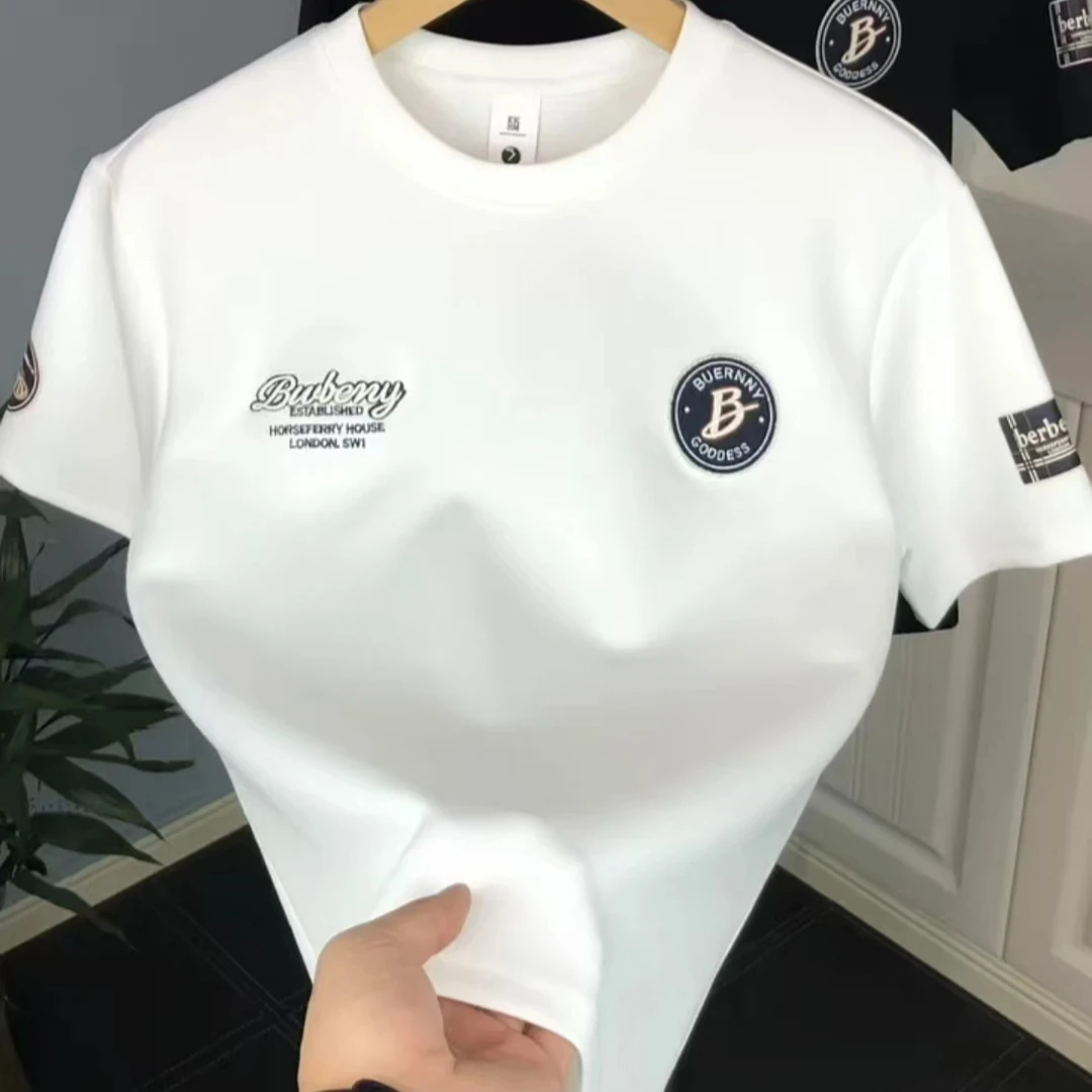 2025男士新款轻奢痞帅气质潮流百搭T恤时尚修身帅气高级感休闲