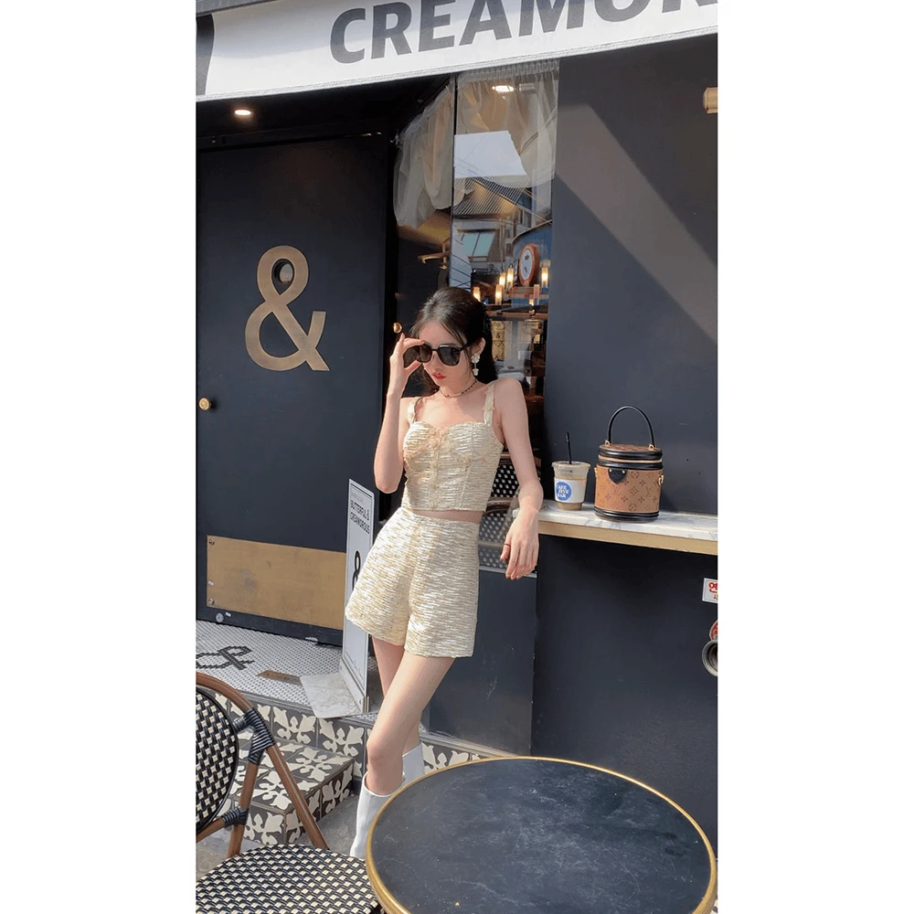 【雅乔定制】Beige 压皱肌理感小香套装DYQQ-23045015