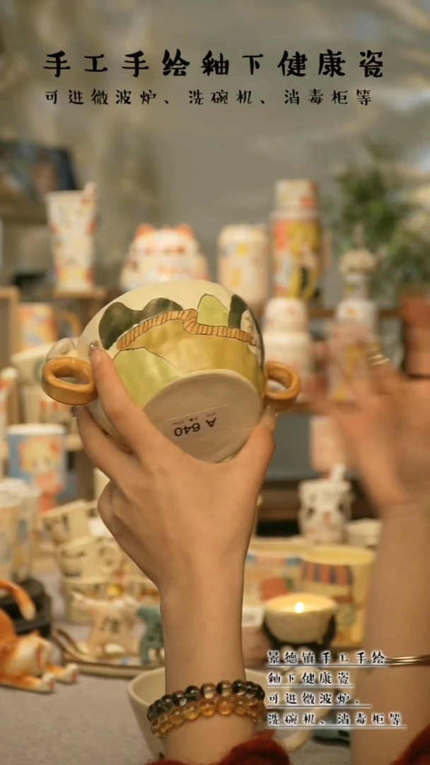 【闪购商品】杯陶瓷景德镇高温釉下彩&A640