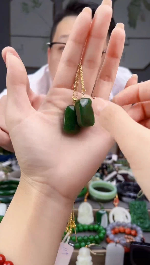 颈饰银S925镶嵌和田玉多样性发货拍一发一