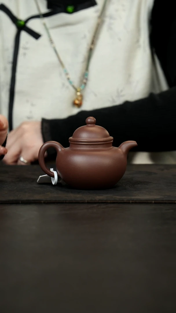 茶壶紫砂壶小生全手掇球180cc桂花紫泥