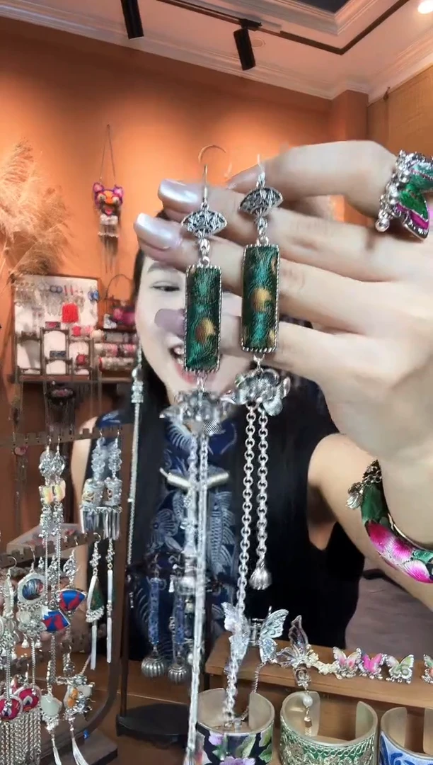 刺绣纯手工民族风耳环