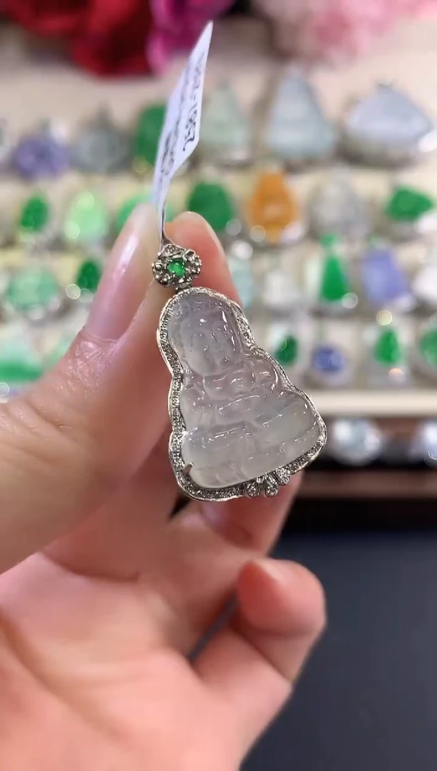 吊坠(不含链)18K金镶嵌翡翠C8