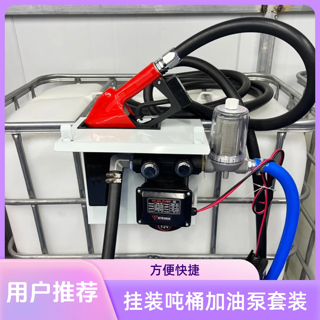 吨桶挂装式磁感应加油机套装两米进六米出加滤杯加泵加枪把挂板