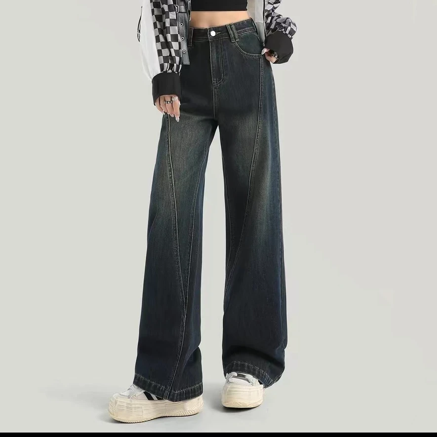 【艾萱萱】8680款加长高腰宽松阔腿裤 图片与实物不符 约102