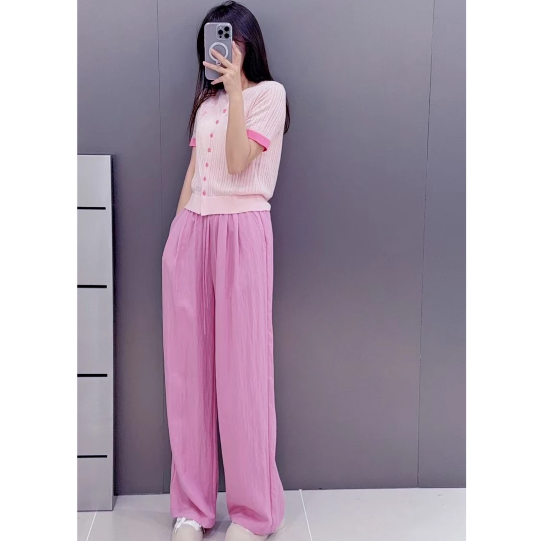 「CCCHEN」2025上新贝壳松紧腰天丝阔腿裤显瘦薄面料