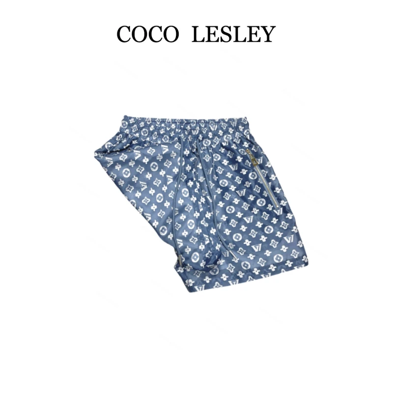COCO LESLEY 显瘦时尚高腰百搭满印潮流短裤7689