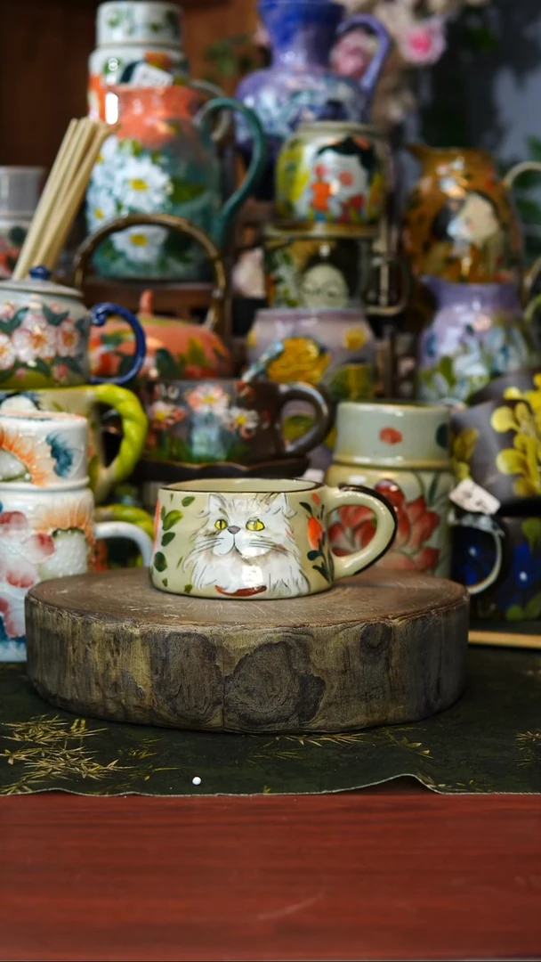 花瓶/杯子/碗60号景德镇手工手绘釉下彩