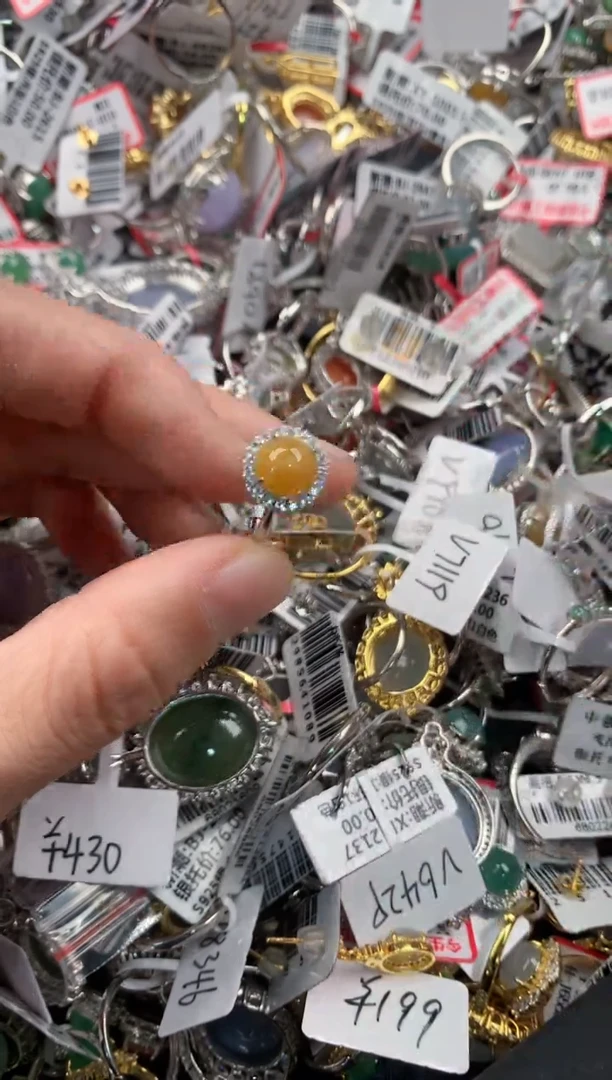 银S925镶嵌戒指翡翠6666-----7