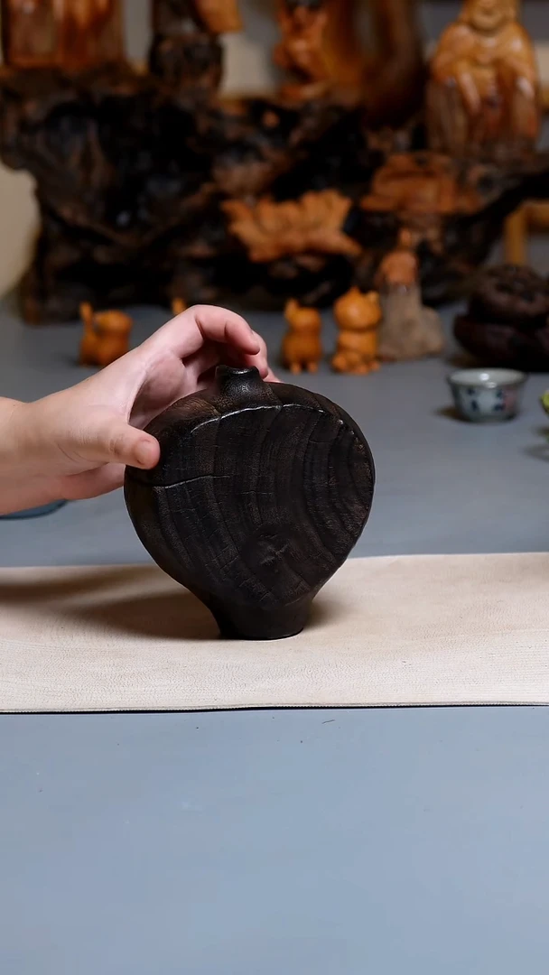 香樟木碳化花瓶0622.