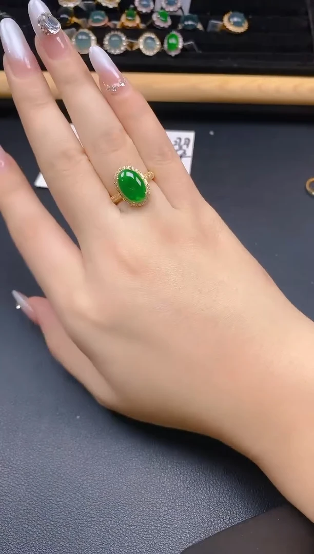 银S925镶嵌戒指翡翠55