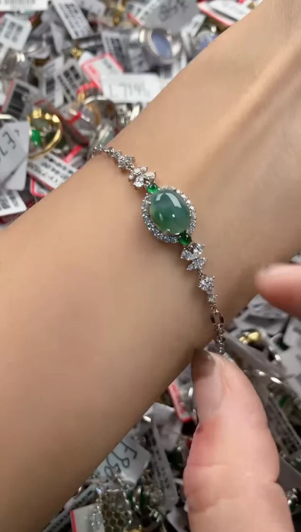 银S925镶嵌戒指翡翠999   7