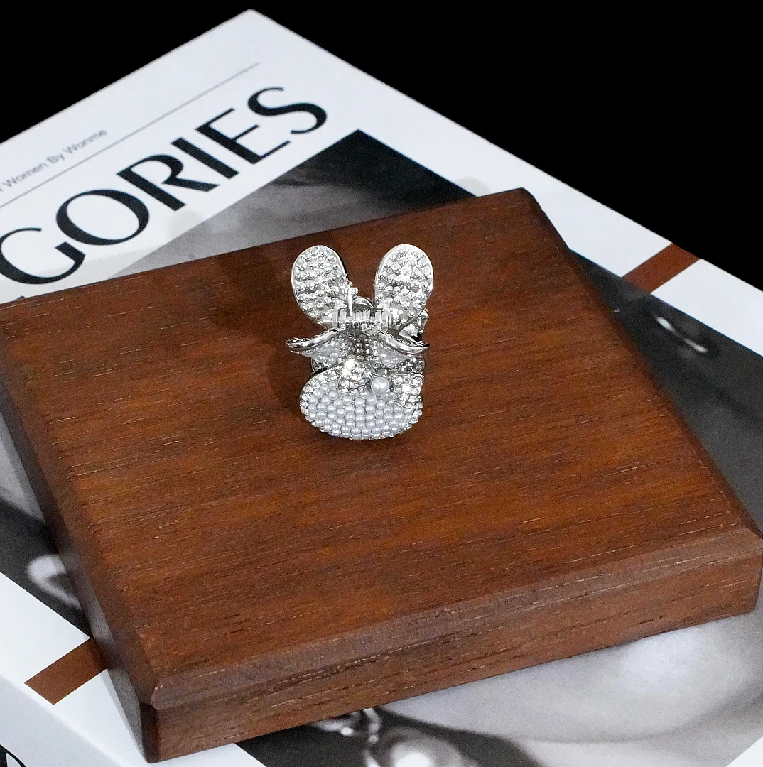 【FNQ032】女边夹卡通风中国风日韩抓夹发夹首饰满钻珠宝甜美