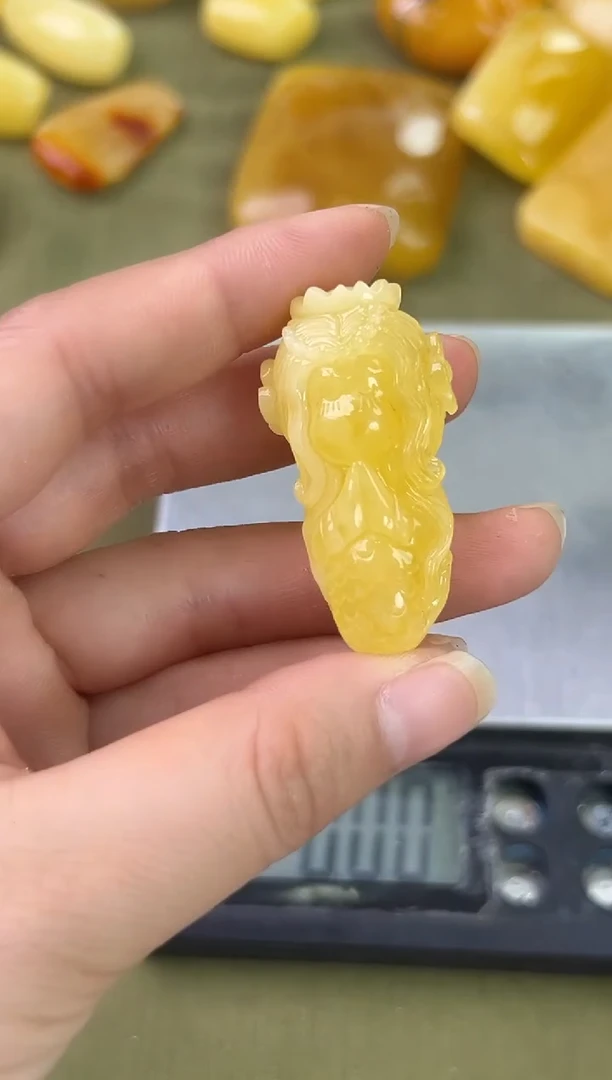 裸石琥珀未镶嵌琥珀蜜蜡吊坠